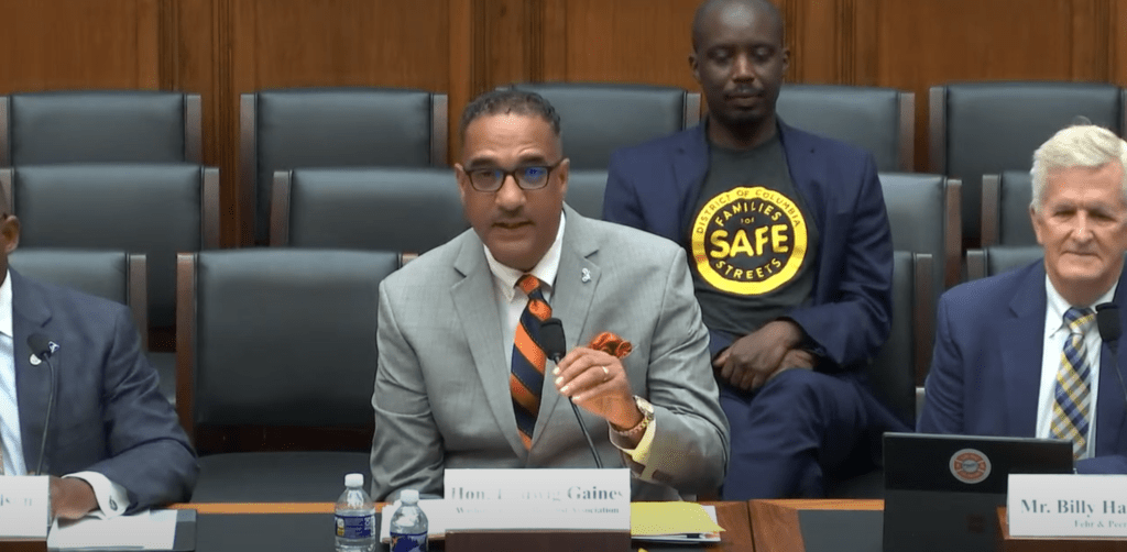 Ludwig Gaines and Jeremiah Lowery at a House subcomitee hearing