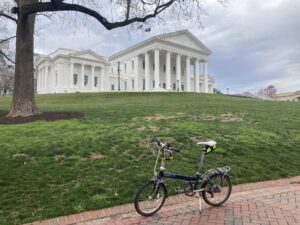 Bike in front of Virginia State Capitol building.