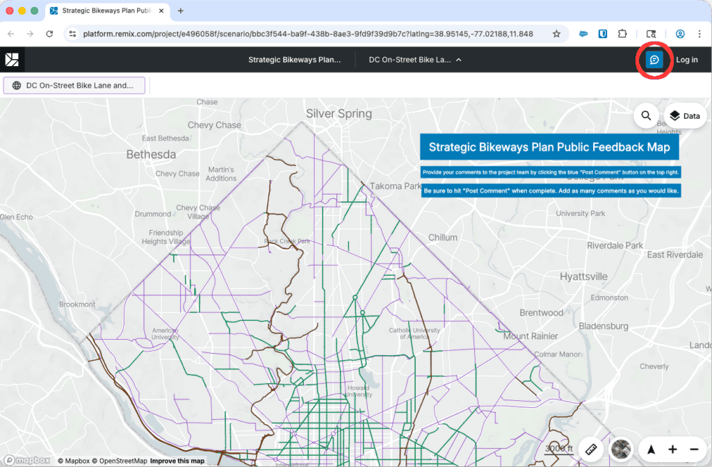 DDOT Strategic Bikeways Plan Comment Map